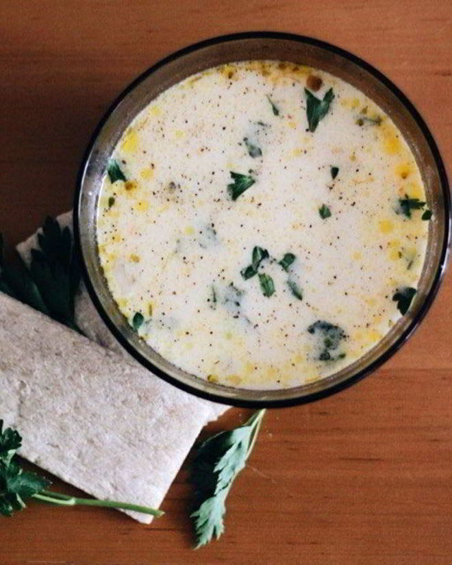 Рецепт сырного супа с зеленью