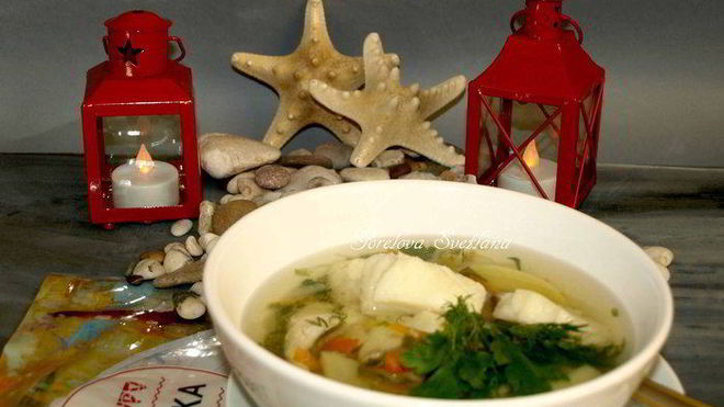 Рецепт хитрой ухи на курином бульоне