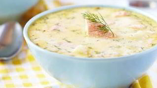 Рецепт Сливочной ухи из семги