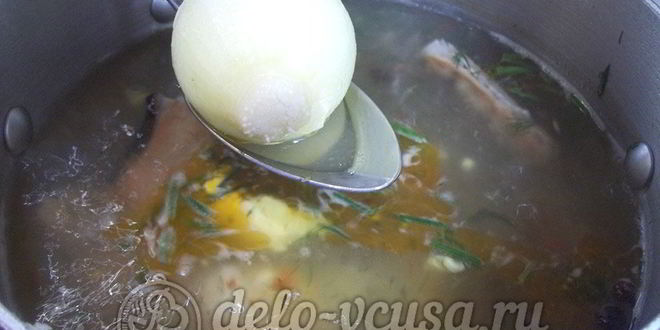 Рецепт ухи из хребтов семги