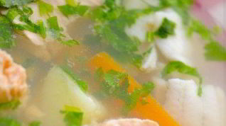 Рецепт Ухи из тилапии с перловкой