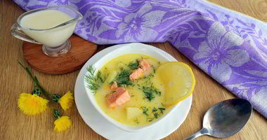 Рецепт Ухи по-фински со сливками с лососем