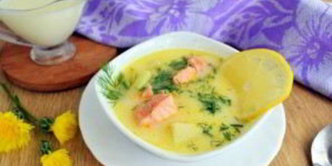 Рецепт ухи по-фински со сливками с лососем