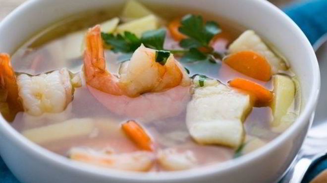 Рецепт ухи с креветками