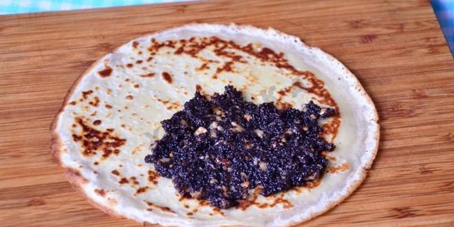 Рецепт блинчиков с маковой начинкой и орехами