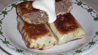 Рецепт Блинчиков с начинкой из куриных потрошков