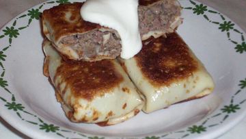 Рецепт Блинчиков с начинкой из куриных потрошков