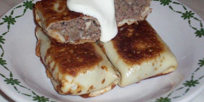 Рецепт Блинчиков с начинкой из куриных потрошков