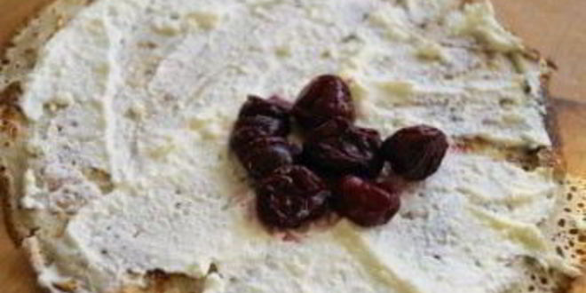 Рецепт блинчиков с творогом и вишней