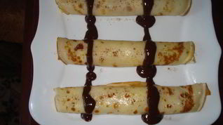 Рецепт Блинчиков с творожно-банановой начинкой