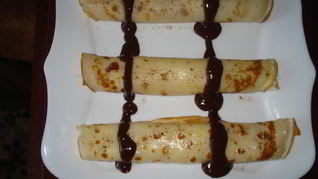 Рецепт Блинчиков с творожно-банановой начинкой