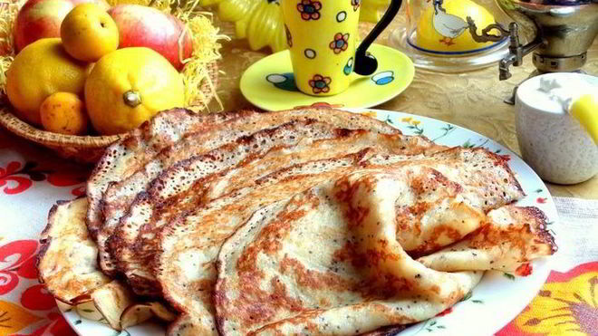 Рецепт блинов лимонных с маком