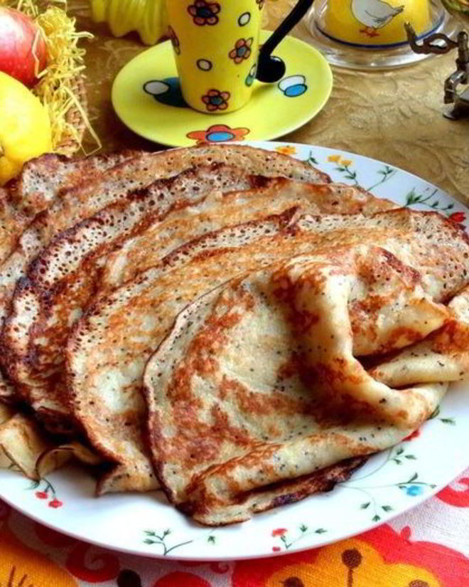 Рецепт блинов лимонных с маком
