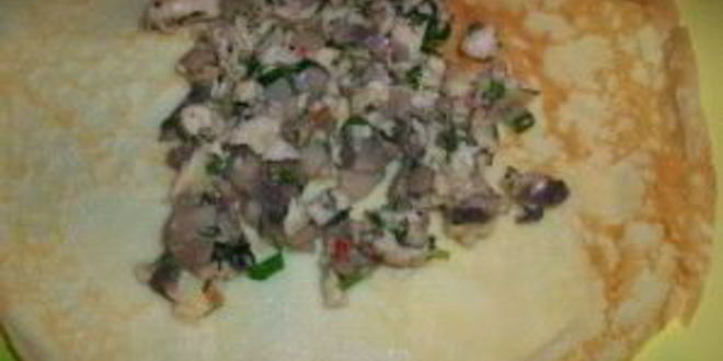 Рецепт блинов с мясом и грибами