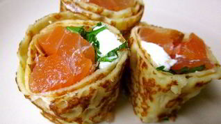Рецепт Блинов с семгой и сливочным сыром