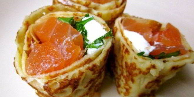 Рецепт Блинов с семгой и сливочным сыром