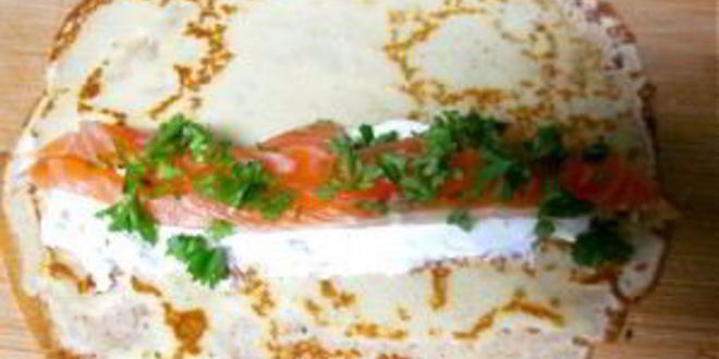 Рецепт блинов с семгой и сливочным сыром