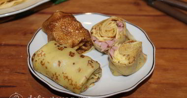 Рецепт Блинов с ветчиной и сыром