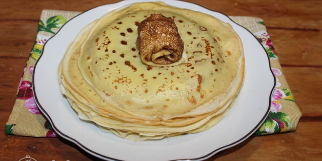 Рецепт блинов с ветчиной и сыром