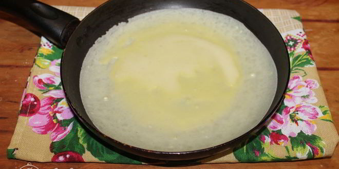 Рецепт блинов с ветчиной и сыром