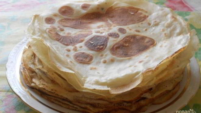 Рецепт простых блинов на воде