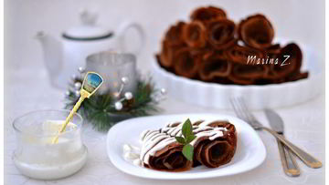 Рецепт Тоненьких шоколадных блинчиков