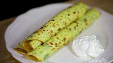 Рецепт Воздушных блинчиков из кабачков с зеленью