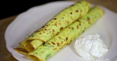 Рецепт Воздушных блинчиков из кабачков с зеленью