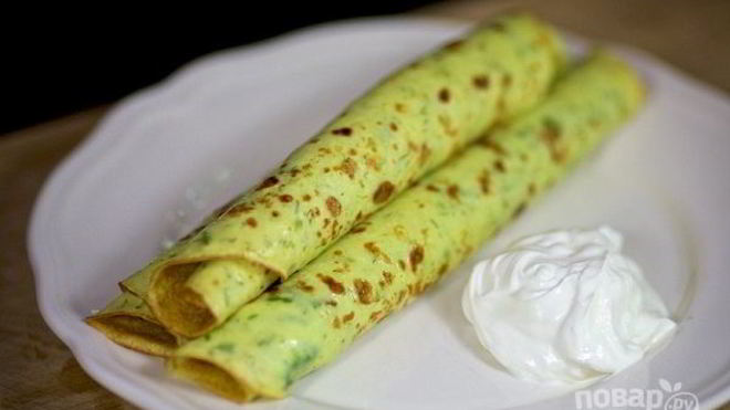 Рецепт воздушных блинчиков из кабачков с зеленью