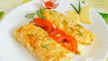 Рецепт Яичных блинчиков с курицей и грибами