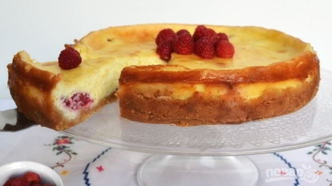 Рецепт чизкейка с малиной