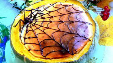 Рецепт Чизкейка в тыкве Паутинка