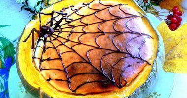 Рецепт Чизкейка в тыкве Паутинка