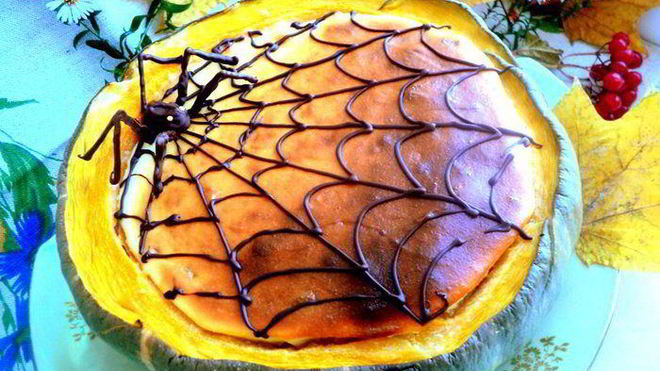 Рецепт чизкейка в тыкве паутинка