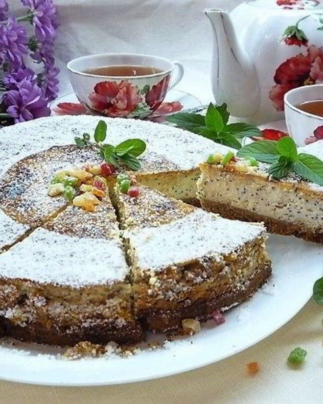 Рецепт лимонного чизкейка с марципаном и маком