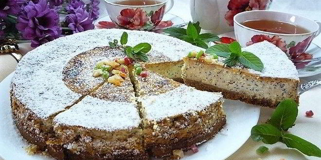 Рецепт лимонного чизкейка с марципаном и маком