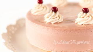 Рецепт Мраморного Клюквенного Чизкейка