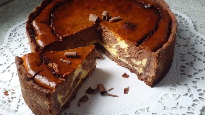 Рецепт мраморного шоколадного чизкейка