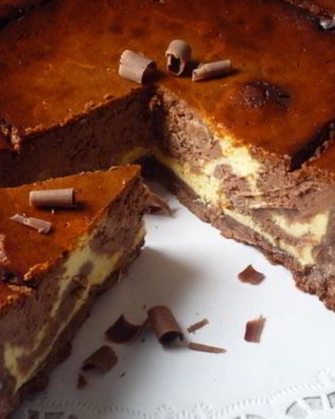 Рецепт мраморного шоколадного чизкейка