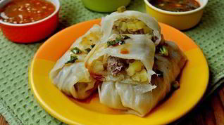 Рецепт Капустных конвертиков со свининой и овощами