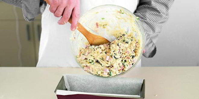 Рецепт кекса с оливками, сыром и ветчиной