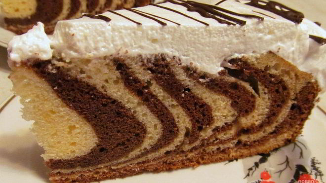 Рецепт кекса зебра на сметане