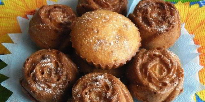 Рецепт Кексиков на кефире в формочках