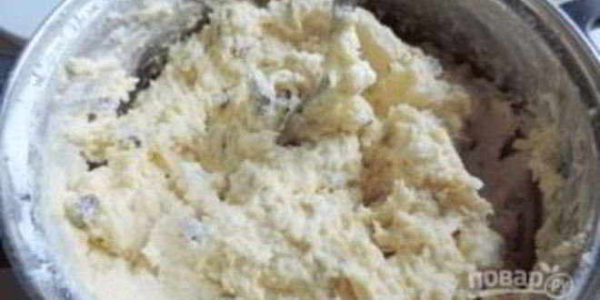 Рецепт творожного кекса с изюмом в духовке