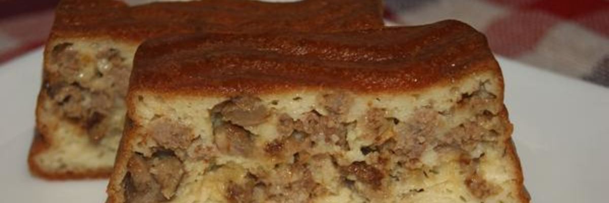 Рецепт Заливного кекса с фаршем и грибами
