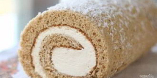 Рецепт кокосово-медового рулет