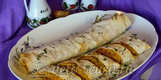 Рецепт Лаваша с капустой в духовке
