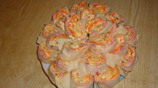 Рецепт Лаваша с корейской морковкой и ветчиной