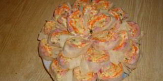 Рецепт лаваша с корейской морковкой и ветчиной