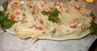 Рецепт Лаваша с крабовыми палочками